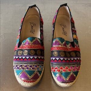 Boho Beacon Multicolor Sequined Embroidered Slip-On Loafers✨